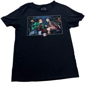 Demon Slayer T-Shirt‎ Unisex Medium Black Excellent Tanjiro Nezuko Anime Graphic